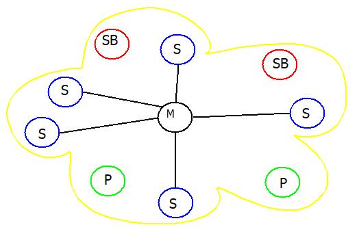 This image describes the Bluetooth technology architecture which is commonly known as piconet.